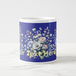 Caneca De Café Grande design de flores personalizado