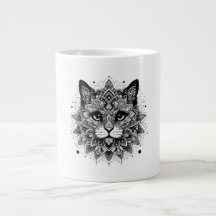 Design de Gato com Padrão Mandala