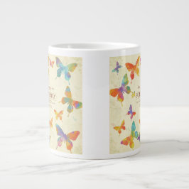 Caneca De Café Grande Design de Jambo Jug Colorida com Butterflie Abstra