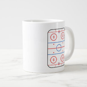 Caneca De Café Grande Design de Jogo de Hóquei em Diagrama de Gelo