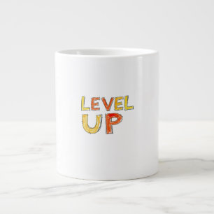 Caneca De Café Grande Design de Motivação para Subir de Nível