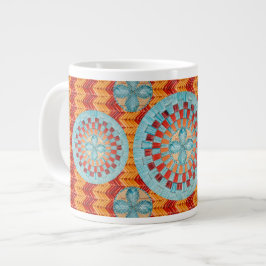 Caneca De Café Grande Design de Mug de Chevron Laranja Multiflador