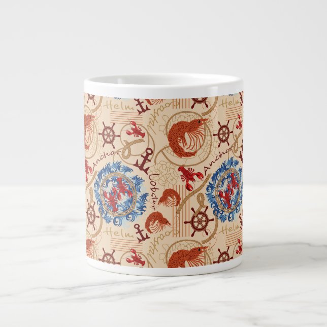 Caneca De Café Grande Design de núcleo do Crustáceo (Frente)