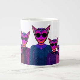 Caneca De Café Grande Design de personagens felinos
