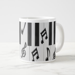 Caneca De Café Grande Design de teclado para piano