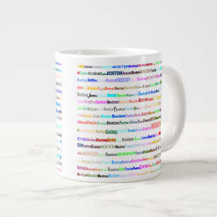 Caneca De Café Grande Design de texto II de Boston Specialty Mug II