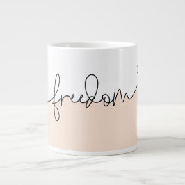 Caneca De Café Grande Design de Tipografia Minimalista Liberdade