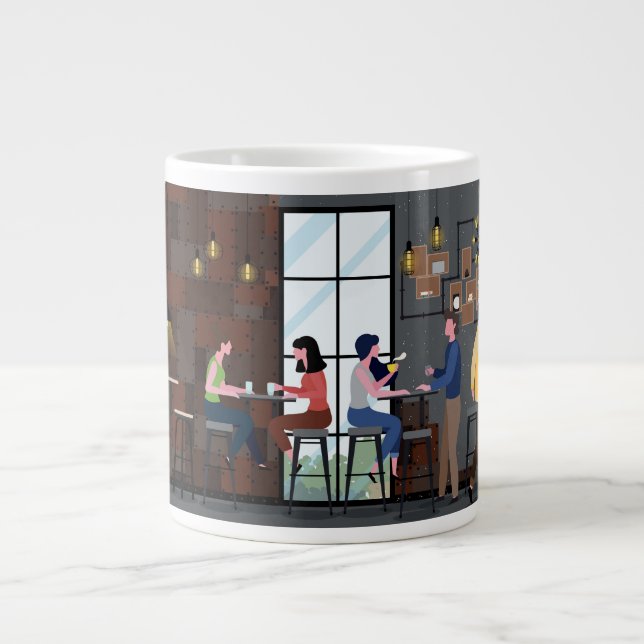Caneca De Café Grande Design Envolvente de Café Fofo (Frente)