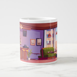 Caneca De Café Grande Design Envolvente de Café Fofo