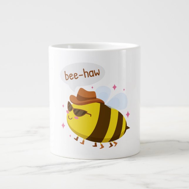 Caneca De Café Grande design fofo de abelha fofa (Frente)