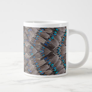 Caneca De Café Grande Design Fractal Pena de Faisão