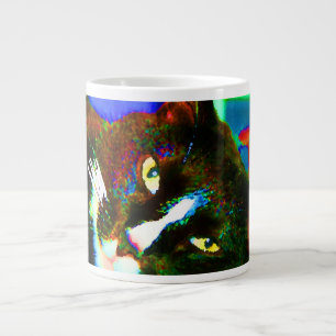 Caneca De Café Grande design gatinho de animais de pintura em gatos