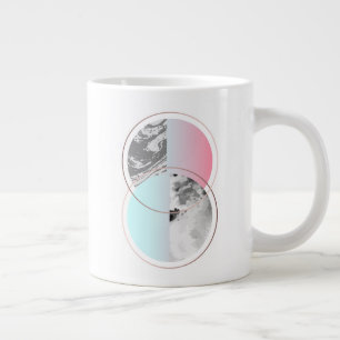 Caneca De Café Grande Design Geométrico Marble Scandi