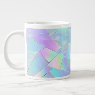 Caneca De Café Grande Design Iridescente Azul e Roxo