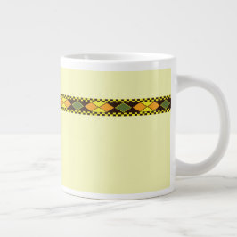 Caneca De Café Grande Design Liso Laranja Amarelo