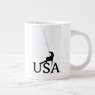 Caneca De Café Grande Design Minimalista Silhueta de Escalada nos EUA