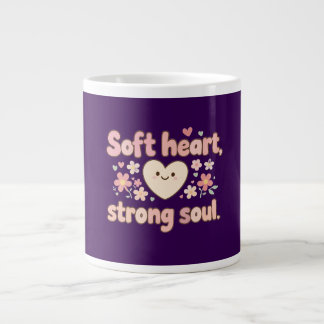 Caneca De Café Grande Design Pastel Aesthetic de Coração Macio Alma Fort