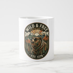 Caneca De Café Grande Design Retro Camping Hiking Amante da Natureza ao 