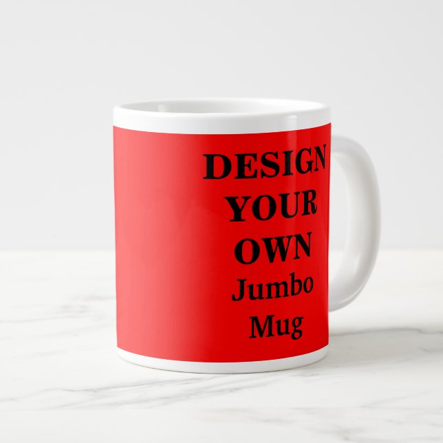 Caneca De Café Grande Design Seu Próprio Jumbo Mug - Vermelho (Frente Esquerda)