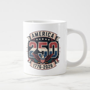 Caneca De Café Grande Design Tri-Blend Patriótico Vintage América 250