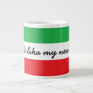 Caneca De Café Grande Destaque Italiano Engraçado e Bandeira