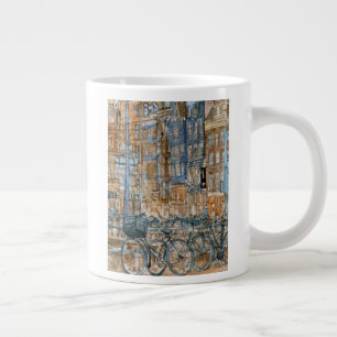 Caneca De Café Grande Destinos  Visualização Nova Iorque de Aquarela