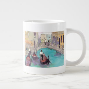 Caneca De Café Grande Destinos Watercolor Venice Gondola Ride