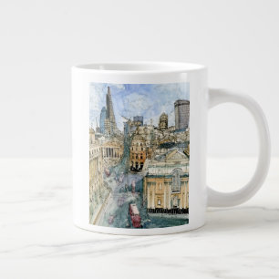 Caneca De Café Grande Destinos   Watercolor Vintage London Street