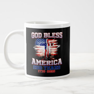 Caneca De Café Grande Deus Abençoa a América 250 Anos 1776 2026