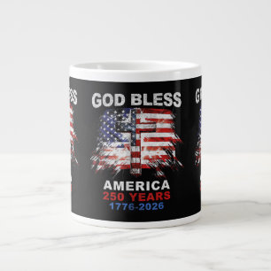 Caneca De Café Grande Deus Abençoe a América 250 Anos 1776-2026 Crista