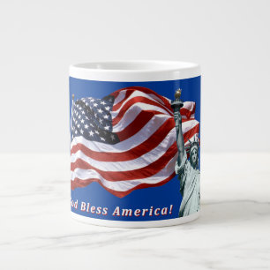 Caneca De Café Grande Deus abençoe America Mug