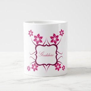 Caneca De Café Grande Deusa Floral Jumbo Mug, Rosa