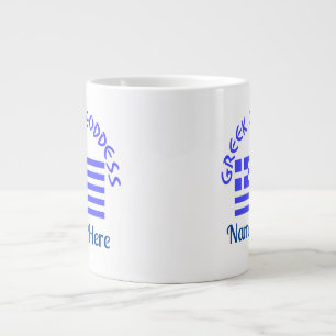 Caneca De Café Grande Deusa Grega e Bandeira da Grécia