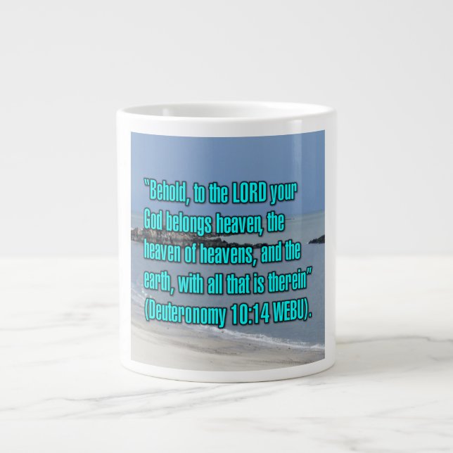 Caneca De Café Grande Deuteronômio 10:14 WEBU Mug (Frente)