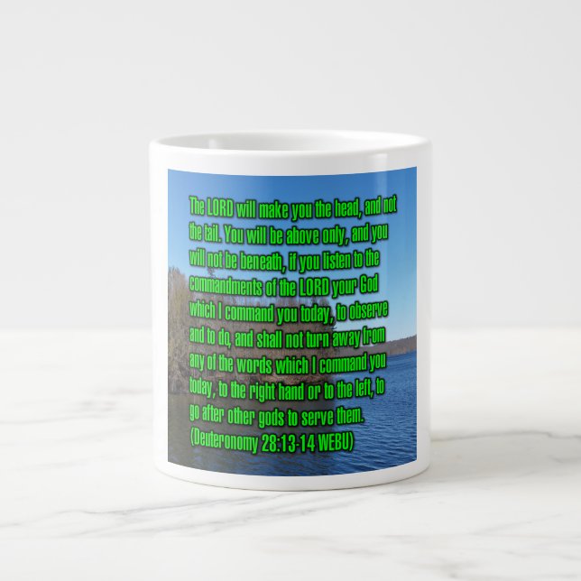 Caneca De Café Grande Deuteronômio 28:13-14 WEBU Mug (Frente)