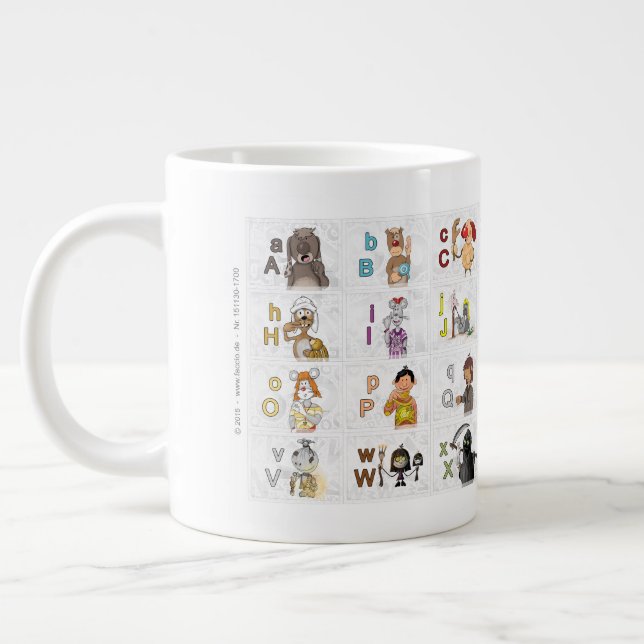 Caneca De Café Grande Deutsches Fingeralphabet 2 (Esquerda)