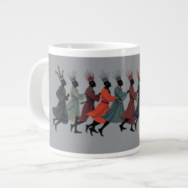 Caneca De Café Grande Dez Senhores Saltando Recorte Estêncil-Style 1