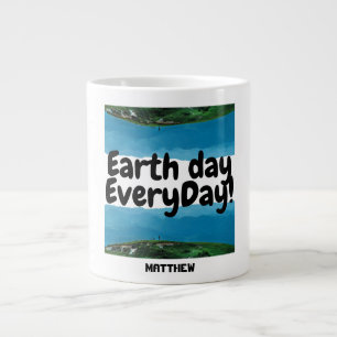 Caneca De Café Grande Dia da Terra todos os dias, vá verde, ciência da a