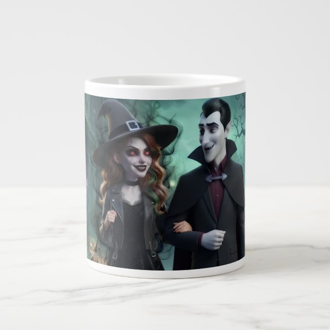 Caneca De Café Grande Dia das Bruxas (Frente)