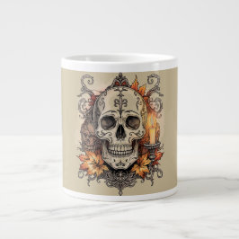 Caneca De Café Grande Dia das Bruxas,Padrão de Caveira, Calavera à Luz d