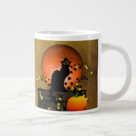 Caneca De Café Grande Dia de Ação de Graças do Chat Noir