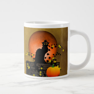 Caneca De Café Grande Dia de Ação de Graças do Chat Noir