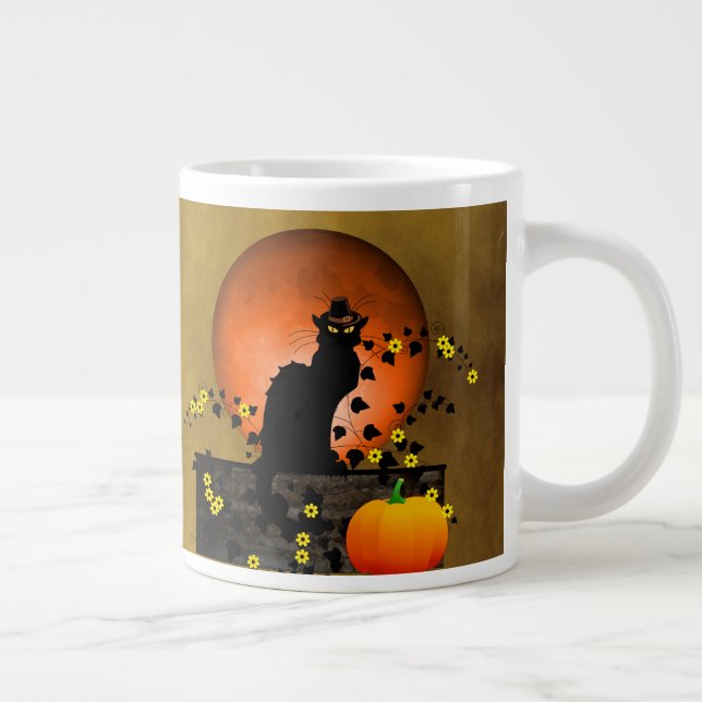 Caneca De Café Grande Dia de Ação de Graças do Chat Noir (Direita)