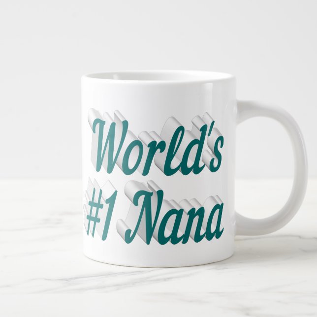 Caneca De Café Grande Dia de as mães de meia-texto verde da Nana (Direita)