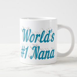 Caneca De Café Grande Dia de as mães de meio texto azul do céu da Nana