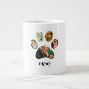 Caneca De Café Grande Dia de as mães Dog Mãe   Colagem de Fotografias de