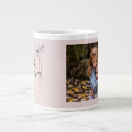 Caneca De Café Grande Dia de as mães Personalizar Imagem Cor-de-Rosa Flo
