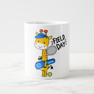 Caneca De Café Grande Dia de Campo de Tênis da Girafa Fofa – Personagem