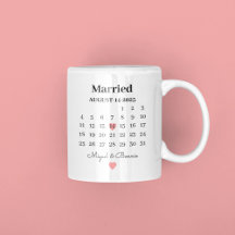 Dia de Casamento Personalizado Data Calendário Cas
