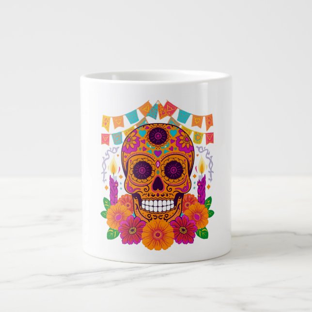 Caneca De Café Grande Dia de los Muertos (Frente)